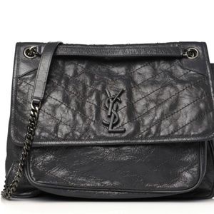 SAINT LAURENT
Crinkled Calfskin Matelasse Monogram Medium Niki Chain Cross Body